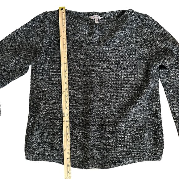 Athleta Dark Grey 100% Extra Fine Merino Wool Boat Neck Boxy Sweater Size XL - Picture 7 of 7